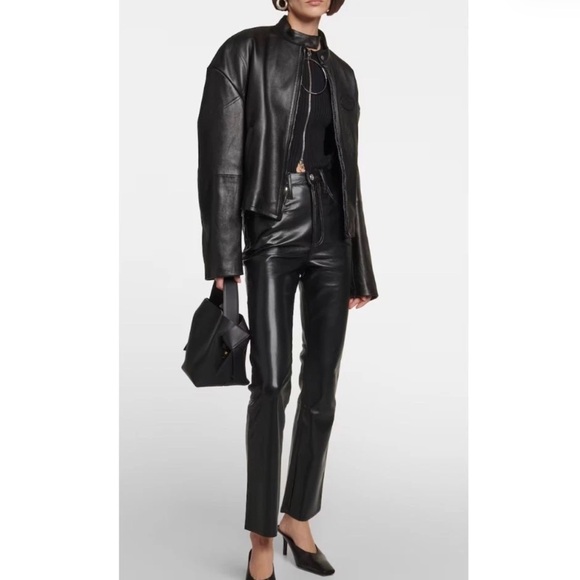 frame Pants - FRAME Black 'Le High 'N' Tight' Leather Pants, 25”